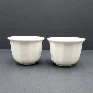 Pfaltzgraff Heritage White Custard Cups Paneled Dessert Sauce Fruit Bowls